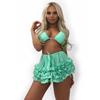 Women Mesh Swimsuit Beach Cover Up Solid Color High Waist Swim Skirt