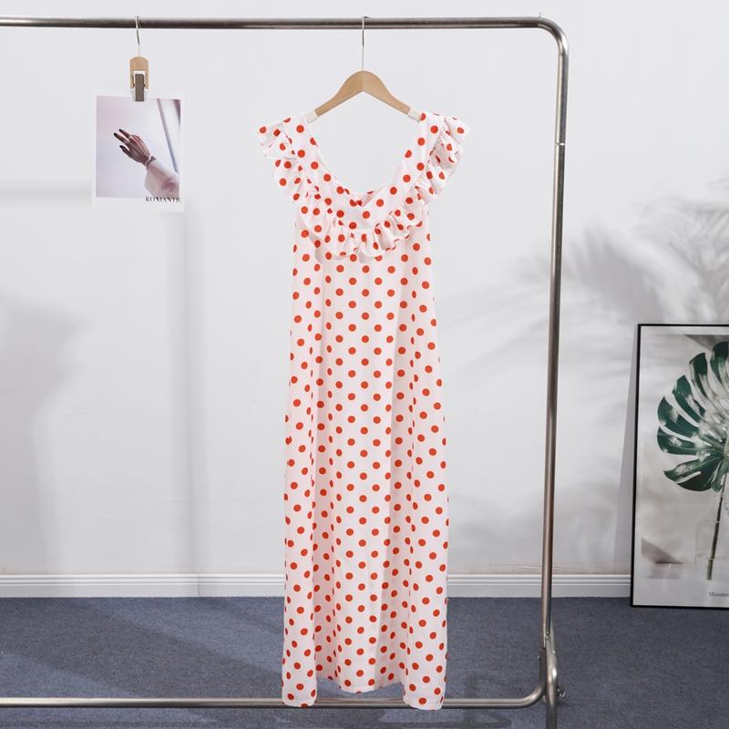 Женское платье на одно плечо с оборками в горошек, украшенное оборками, универсальный повседневный стиль, элегантное летнее платье с короткими рукавами, облегающее женское платье