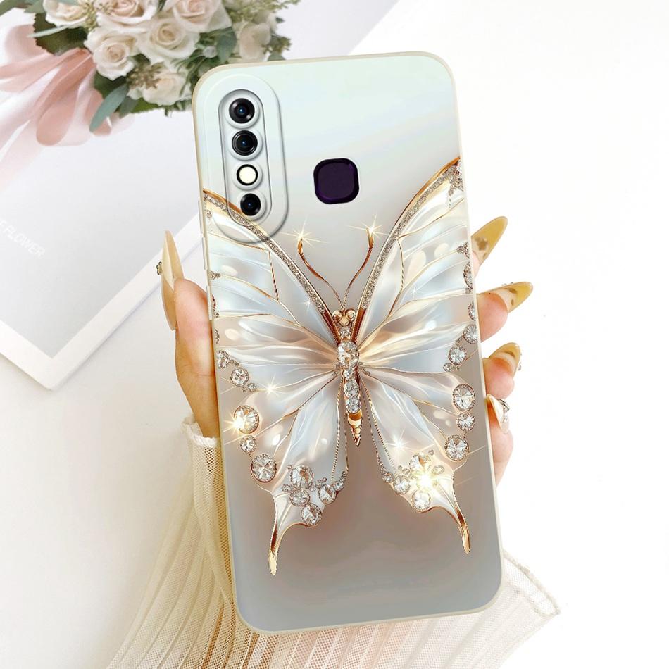 For Infinix Hot 8 / Hot 8 Lite X650 X650C X650B X650D Cute Cat Flower Cartoon Phone Case Shockproof Soft Silicone Covers Bumpers