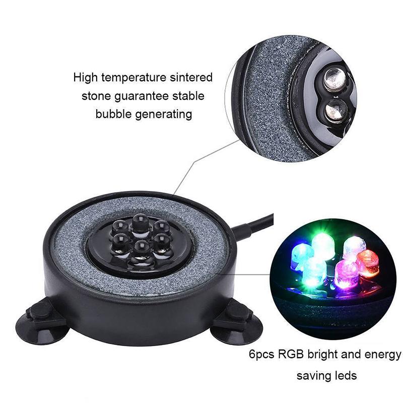 Светодиодный аквариумный воздушный пузырьковый светильник, воздушный пузырьковый каменный диск для аквариума, изготовление кислородного освещения, изменение цвета