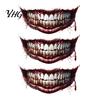 Spooky Theme Party Accessories 3Pcs Realistic Scary Mouth Tattoos for Halloween Zombie Vampire Clown Party, Waterproof Quick Stage Performance Makeup