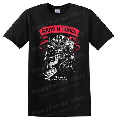 Guns N Roses Череп Череп Арт Рок Метал Футболка с Розой