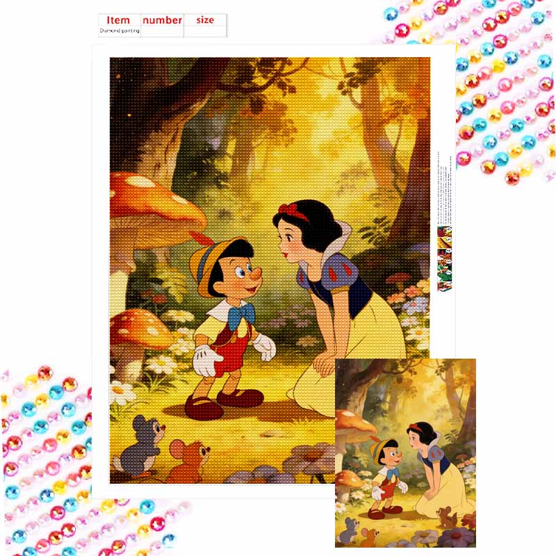 Disney diamond painting Pinocchio and Snow White handmade diy mosaic art painting kit home decoration