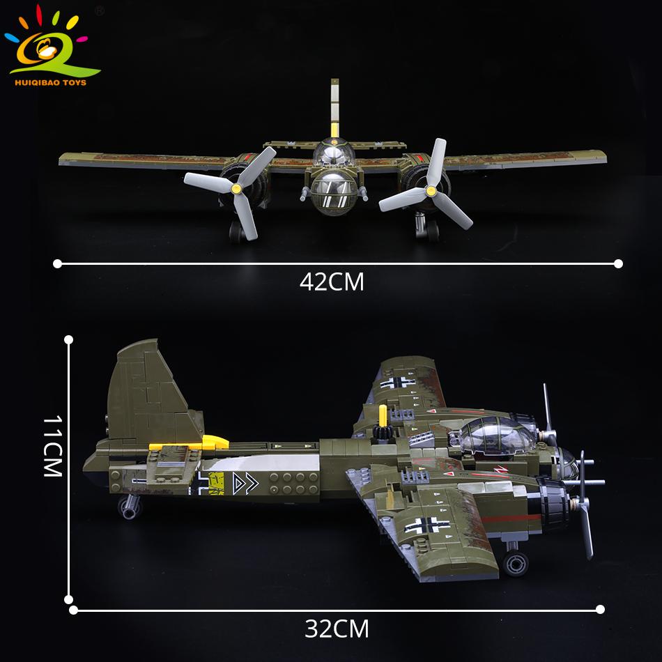 Военный Ju-88 бомбардировочный самолет, строительный блок, вертолет WW2, армейское оружие, солдатская модель, комплект кирпичей, игрушка для детей