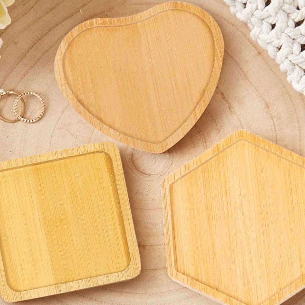 5pcs Natural Bamboo Coasters Creative Tea Cup Mats Crafts Insulated Placemat Dish