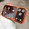 Роскошный прозрачный оранжевый чехол для телефона для iPhone 17 16 Pro Max 17 Pro 16 Металлическая линза Ударопрочный Жесткий акриловый бампер Прозрачная крышка