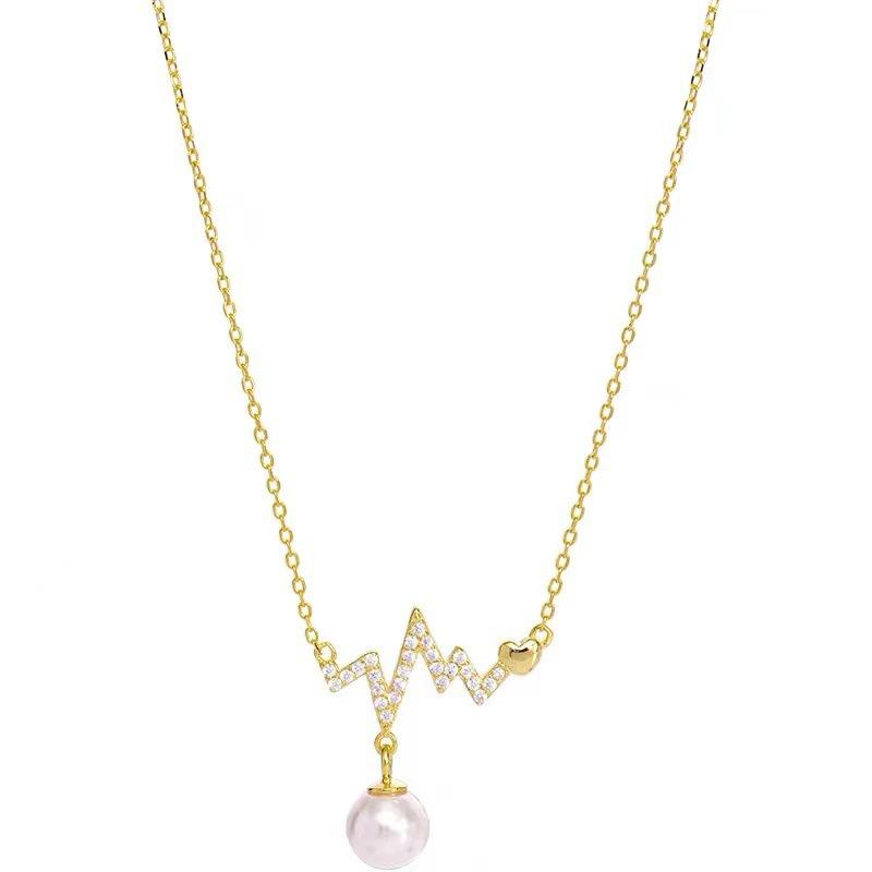 Ожерелье Heartbeat Light Luxury Niche Design Sense Love из нержавеющей стали, цепочка на ключицу, женская цепочка прочности