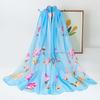 Spring Scarf Women's Chiffon Printed Thin Silk Scarf Shawl Dual-use Gift Women's Scarf Headband
