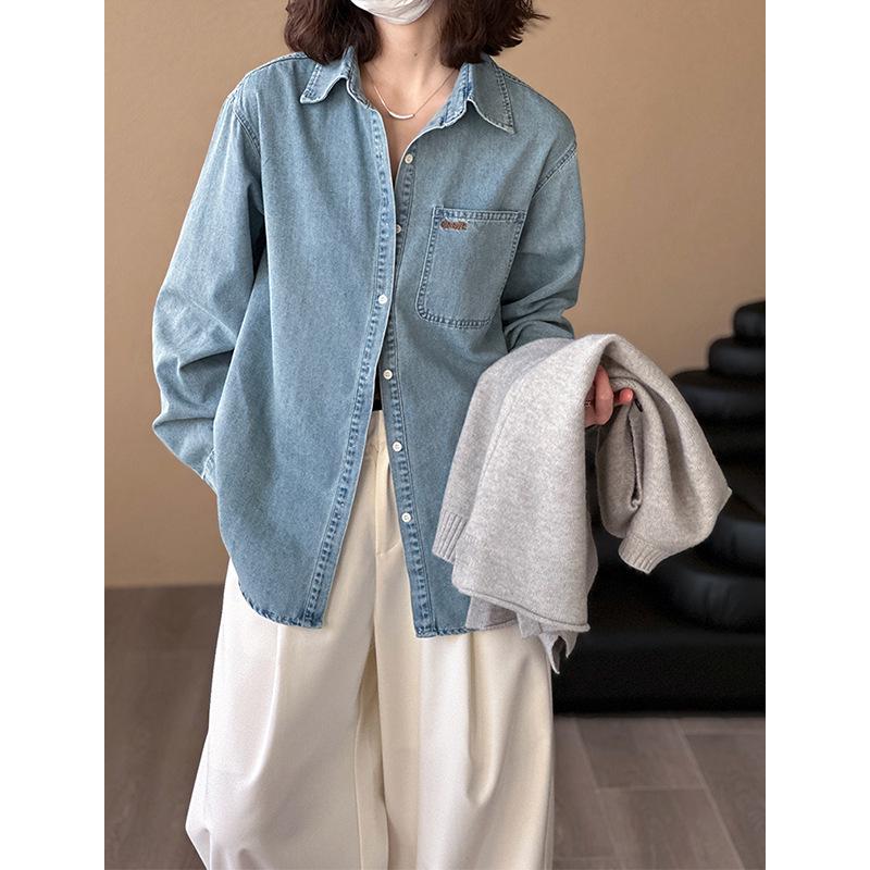 Джинсовая куртка Juzhi с весенней вышивкой, длинный рукав 22335.