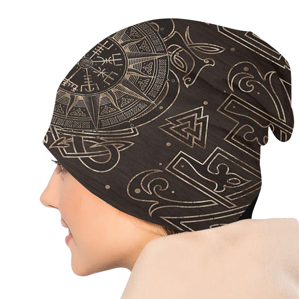 Модные тонкие шапки викингов Vegvisir Compass OrnaUnisext Bonnet Special Skullies Шапки Шапки