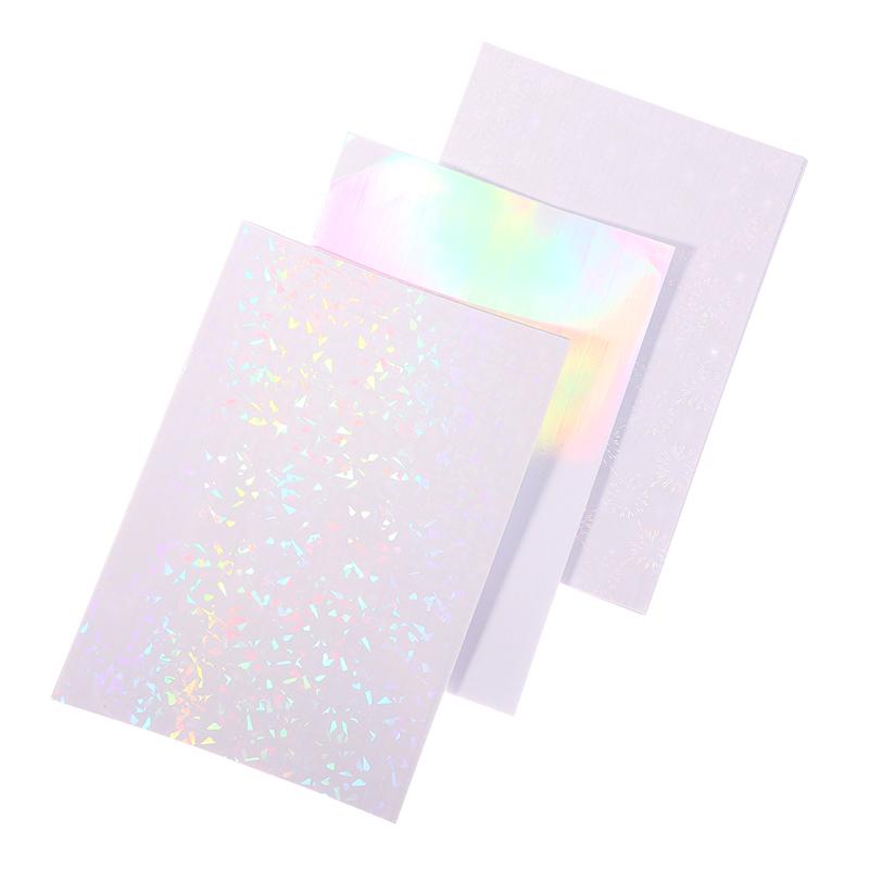 20 листов Пленка для холодного ламинирования Голограмма битого стекла Карта Фотопленка для ламинирования Наклейка А4 Звезда Блестящая точка Фото Голографическая пленка