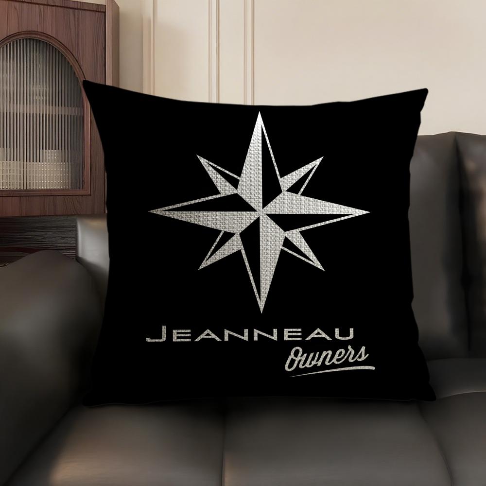 JJeanneau YYachtss Cushion Cover Natural Linen Organic Fabric DoubleSided Printing Sofa Home Decor Breathable Environmentally