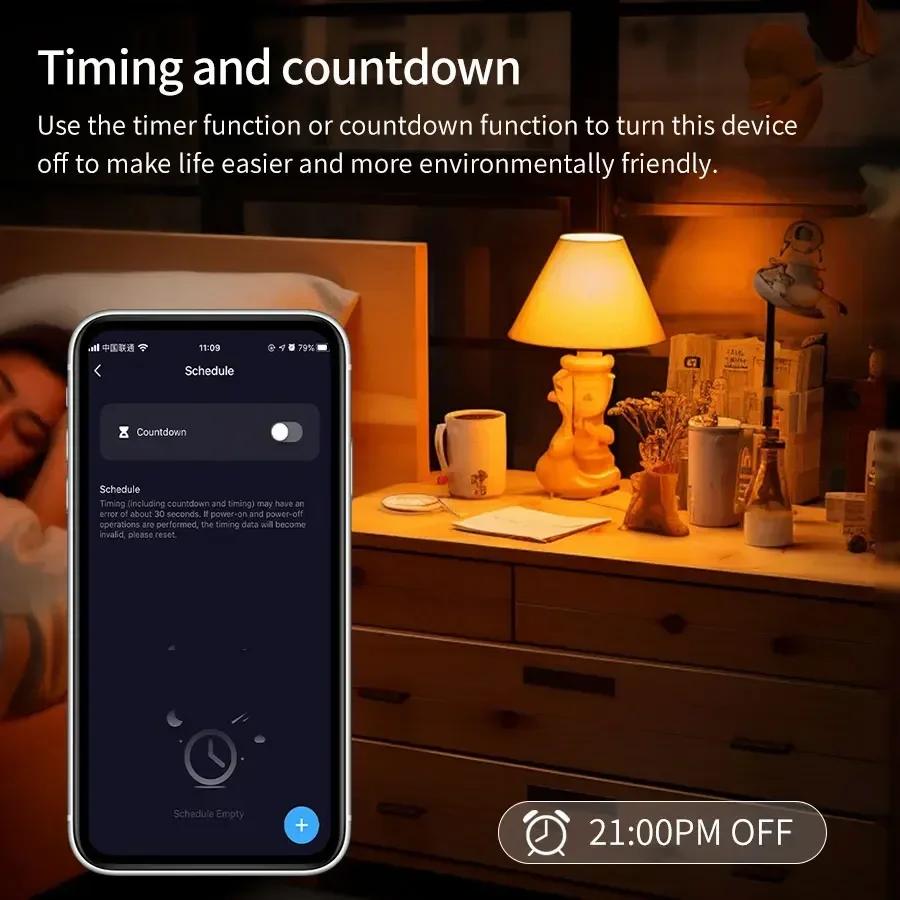 Tuya Bluetooth Smart LED Bulb Lights E27 18W 15W 9W RGB Lamp Управление через приложение Таймер Голосовое управление Работает с Alexa Google Home