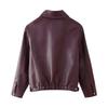 Европейская и американская женская осенне-зимняя уличная мода Кожаная куртка с лацканами и длинными рукавами