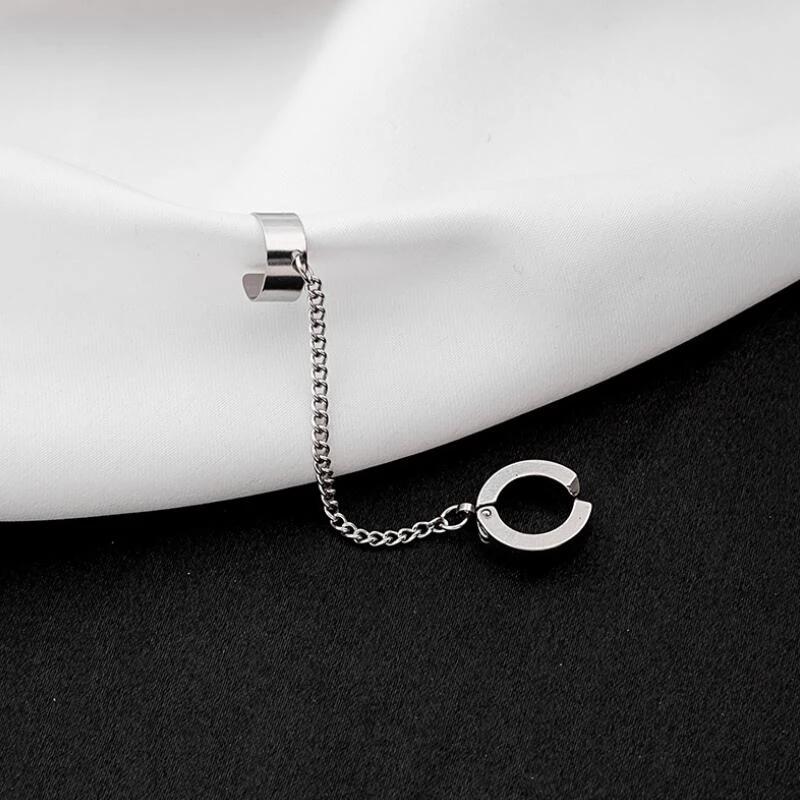 Хип-поп крутая цепочка, простая кисточка, простые цельные серьги-зажимы для ушей, висячие серьги для женщин, ювелирные изделия, подарки для вечеринки