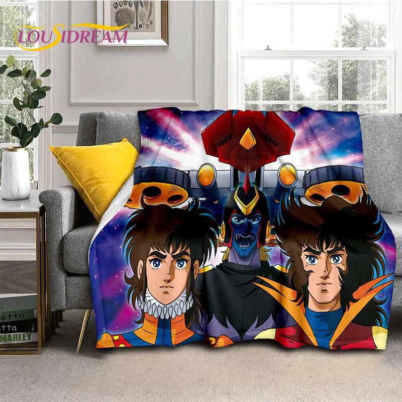 3D Cartoon UFO Robot Grendizer Anime soft Blankets,Keep Warm Flannel Throw Blanket for Picnic Beds Sofa Home Bedroom Gifts Kids
