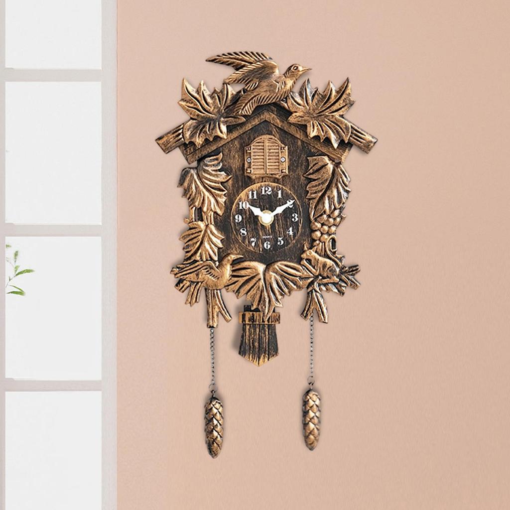 Cuckoos Clock Silent Hourly Chime Gifts Easily Read Ornament Decorative Accessories for Classroom Living Room Cafe Bar Study DEN