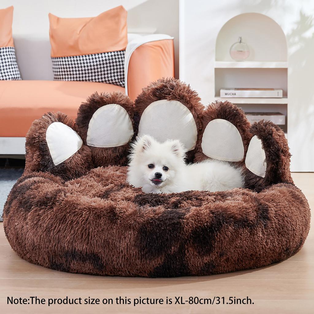 Уютная удобная кровать для собаки в форме лапы, теплая подушка для кровати для собаки для вашего пушистого друга, пушистая кровать для собаки, коврик для кошки, теплый утолщенный коврик для глубокого сна