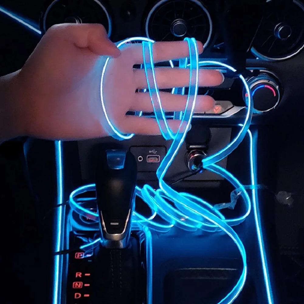 Car Interior Led Decorative Lamp 1M/2M/3M/4M/5M Wiring Neon Strip For Auto DIY Flexible Ambient Light USB Party Atmosphere Diode