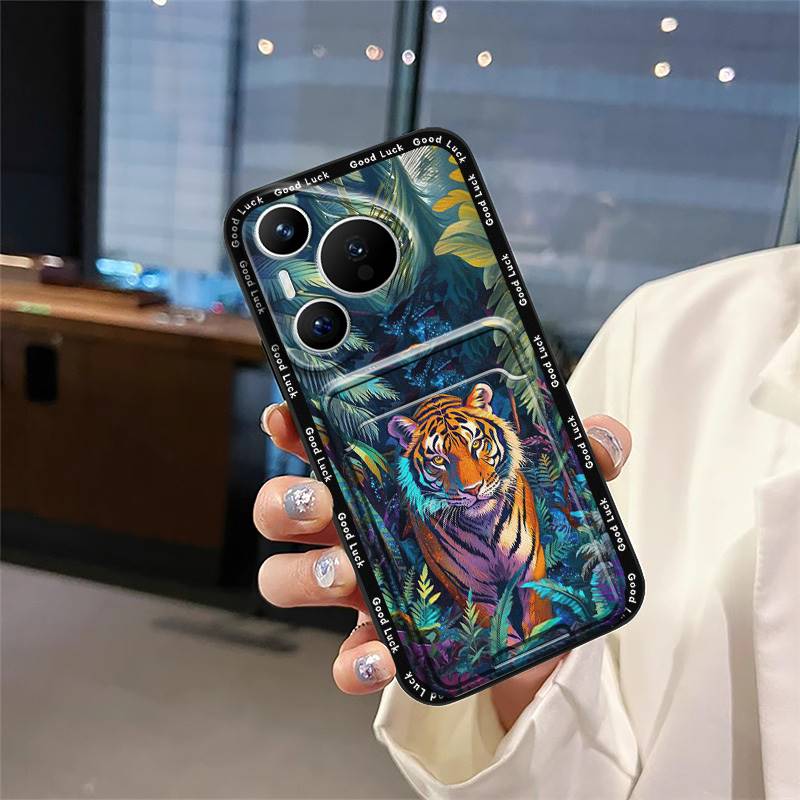 Водонепроницаемый силиконовый чехол для телефона Huawei P70 Pro/Pura 70 Pro+ Модный дизайн Полная защита Мягкий чехол Слот для карт Прочный Милый