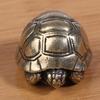 Heavy Ball Shape Turtle Miniatures Figurines Antique Metal Brass Animal Tortoise Small Statue Home Table Tea Pet Ornament