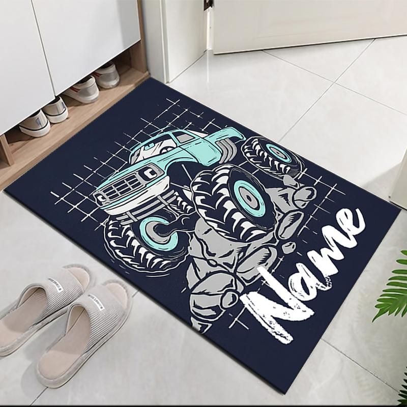 Custom Name Truck Printed Carpet, for Office Chair Living Room Bedroom Kitchen Room Decor Gifts.