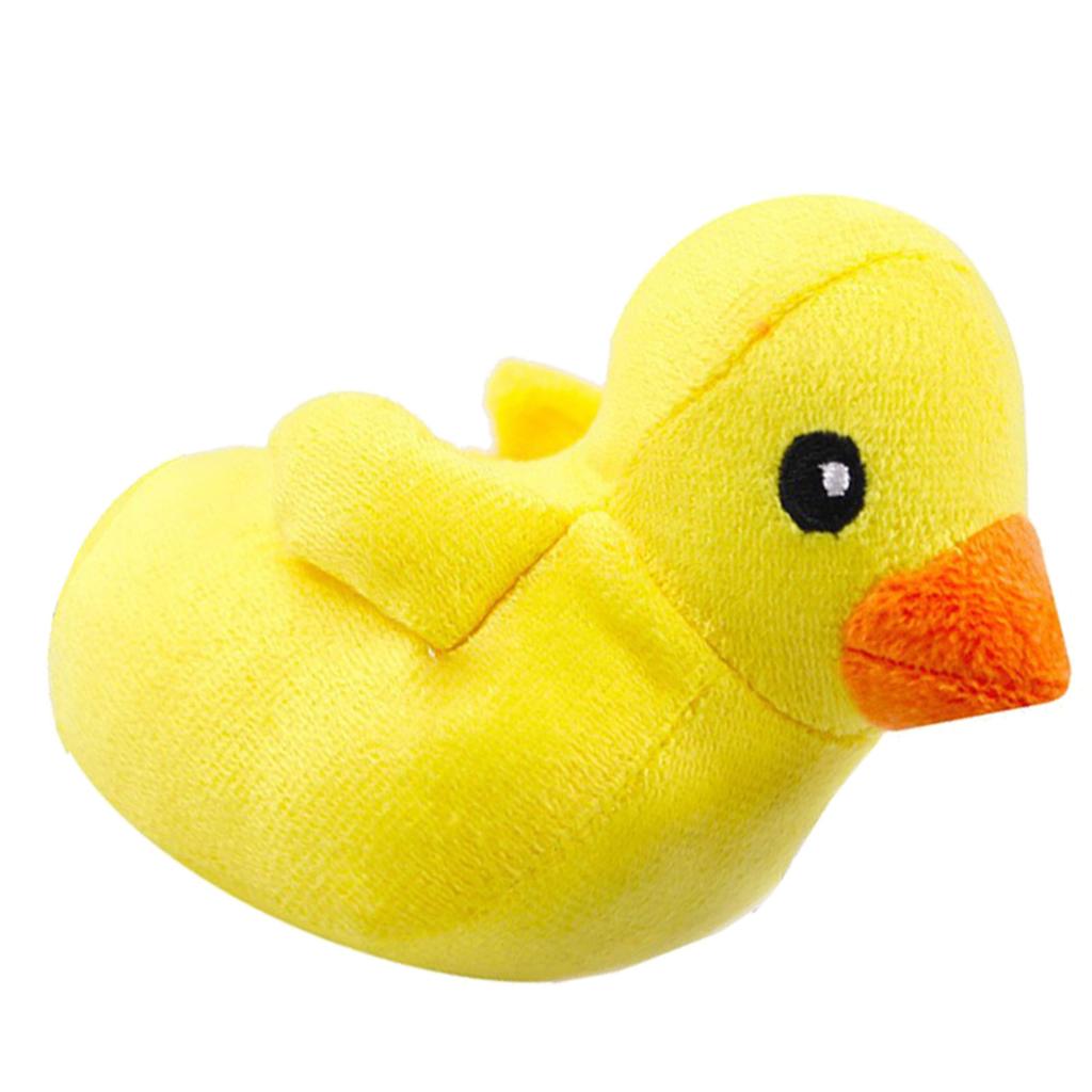 Squeaky Plush Dog Toy Little Yellow Duck Shaped Bite Resistant Teeth Grinding Relieve Boredom Interactive Puppy Chew Toy
