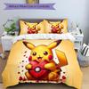 Pikachu Heart Pok Ball Print 3Pcs Bedding Setduvet Cover With 2 Bedropillowcase Home Birthday Gift
