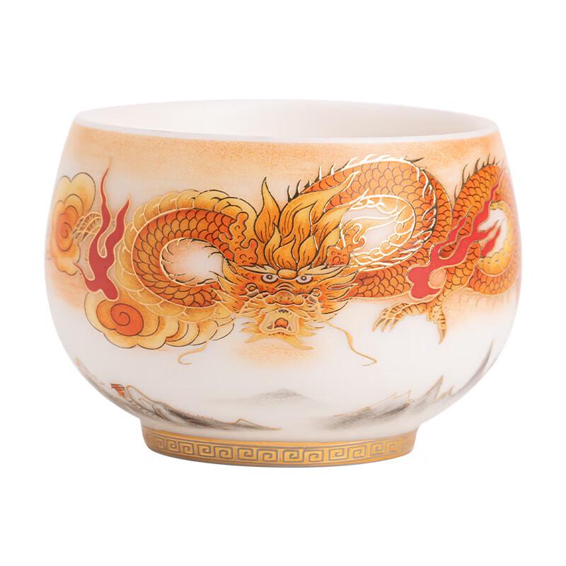 Su's Ceramic Dragon Mutton Fat Jade Zen Teacup