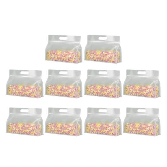 10 шт., удобные сумки для хранения продуктов, многоразовые, широкого применения, прозрачные ПЭТ-мешки для хранения свежих продуктов, сумки на молнии для домашнего использования