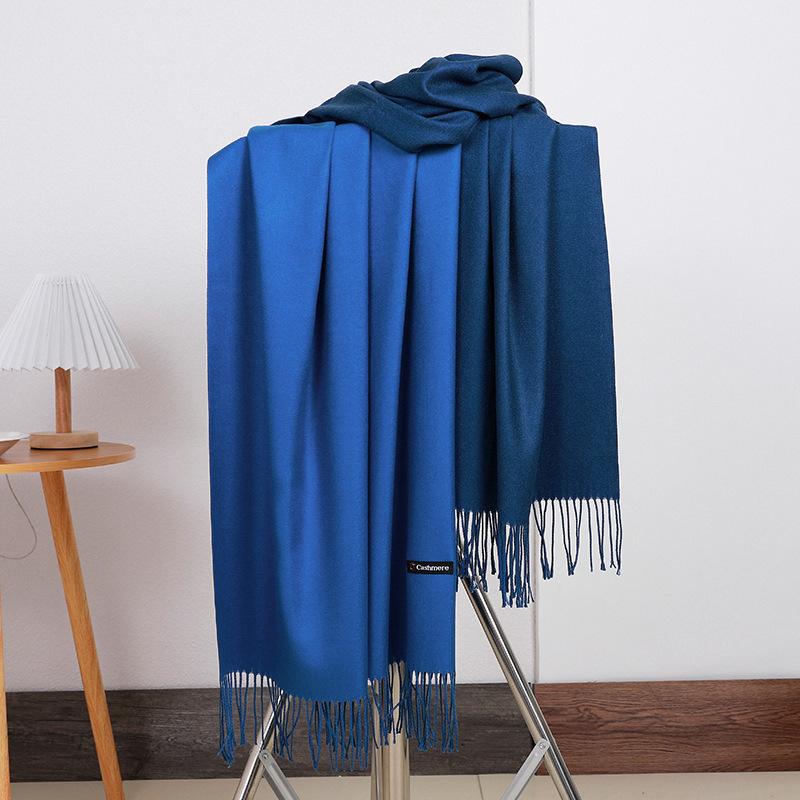 Women'S Thick Warm Solid Color Scarf Autumn And Winter New Style Cashmere Scarf Versatile Wool Scarf