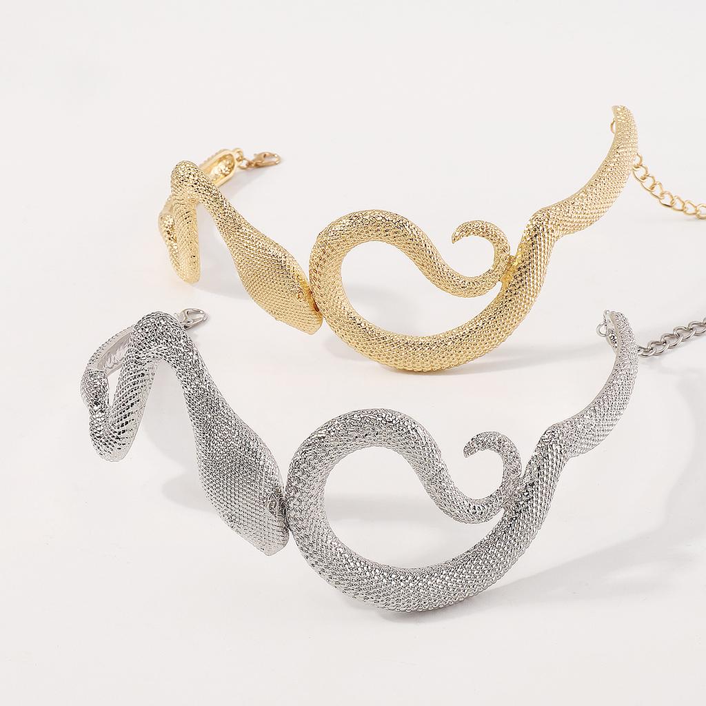 Крупная металлическая цепочка на шею в форме объемной змеи, персонализированное ожерелье, необычная подвеска в стиле ретро-хип-хоп.