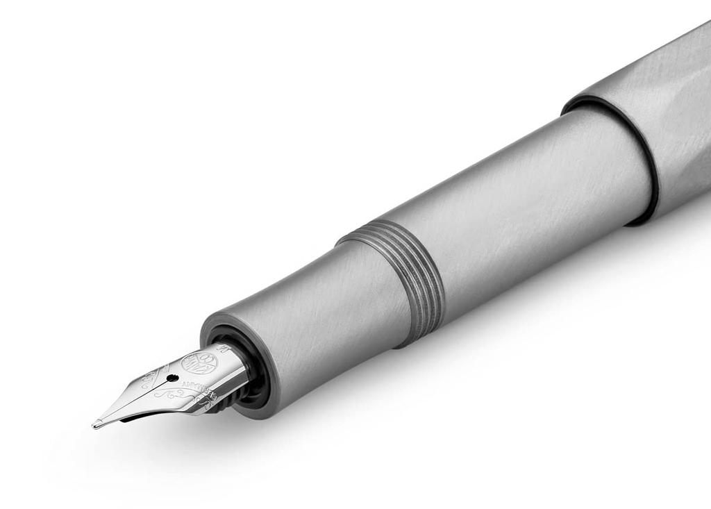 Kaweco Спортивная перьевая ручка Medium Nib Стальная Официальный импорт SLFP-ST, (M), Рама, Двойного назначения (Конвертер/Конвертер),