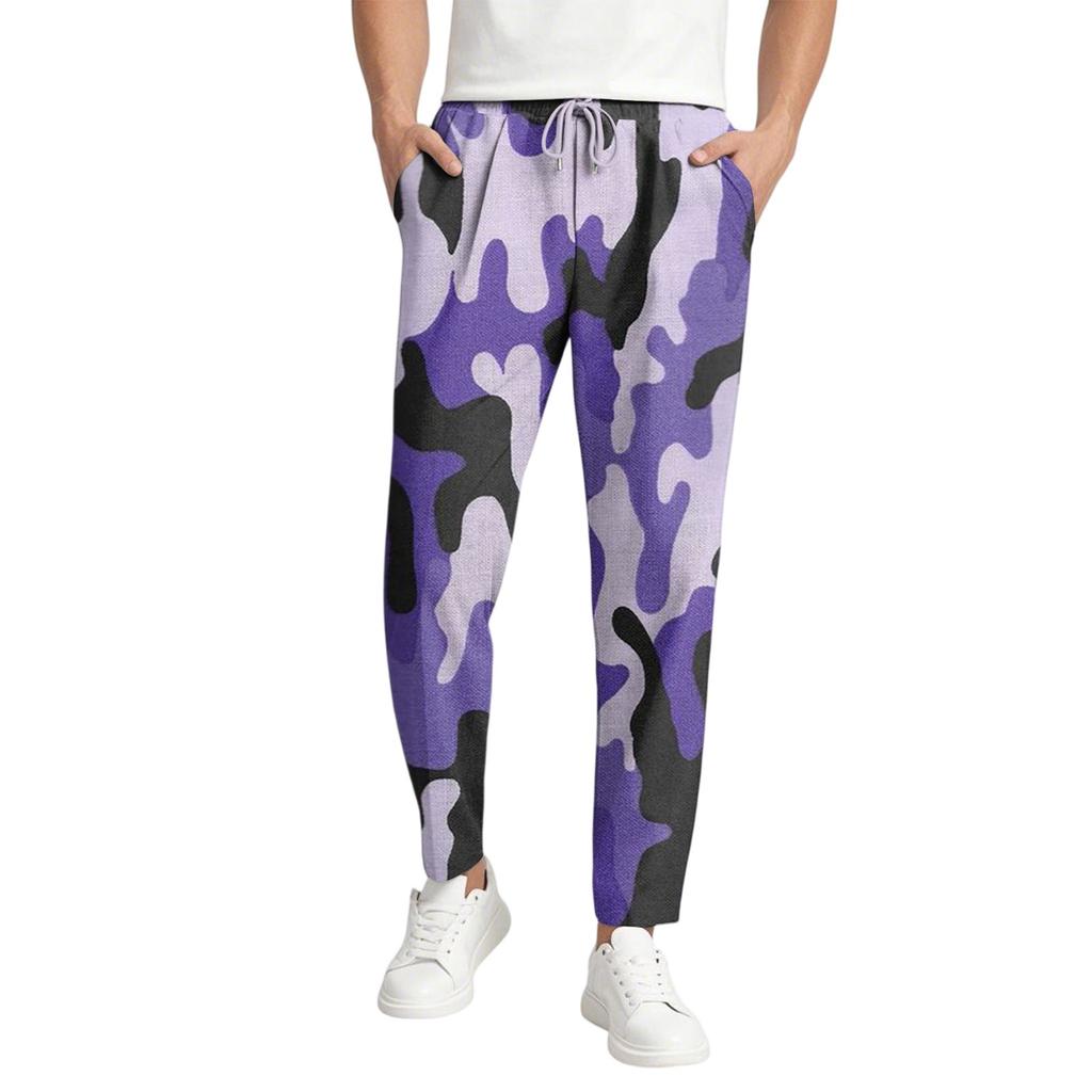 Мужские повседневные камуфляжные длинные брюки, эластичный пояс на шнурке, легкие и облегающие, с карманами, удобные и дышащие
