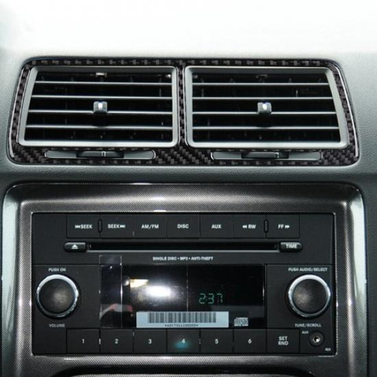Bright Carbon Fiber Car Central AC Vent Outlet Frame Cover For Challenger 08-14