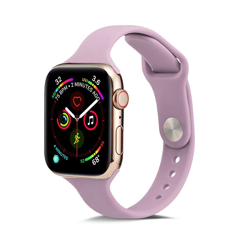 Мягкий тонкий силиконовый спортивный ремешок для Apple Watch 5 4 3 2 1 38 мм 42 мм, резиновый ремешок для часов для Iwatch series 5 4 40 мм 44 мм