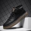 Autumn and Winter New Men Casual Shoes High-top Leather Shoes Wear-resistant Non-slip Shoes Outdoor Light Shoes Flat Bottom