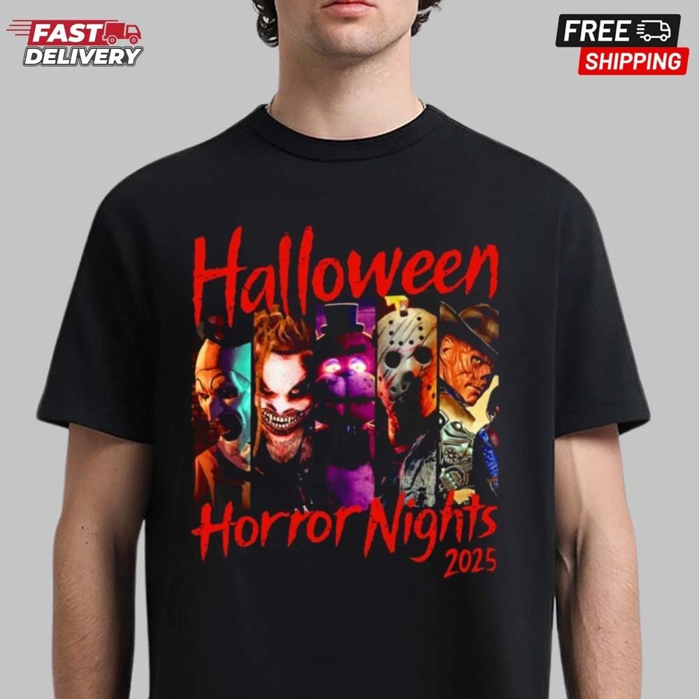 Футболка Halloween Horror Nights 2025, Футболка с фильмом Хэллоуин, Унисекс футболка в подарок на Хэллоуин