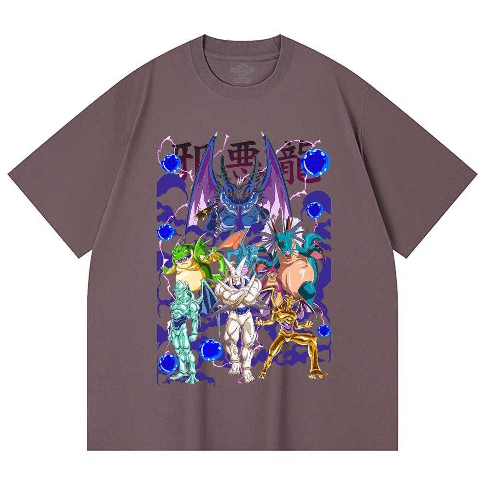 230 г/м² 100% хлопок Dragon Ball V38 Принт с драконами Унисекс Тяжелая хлопковая футболка