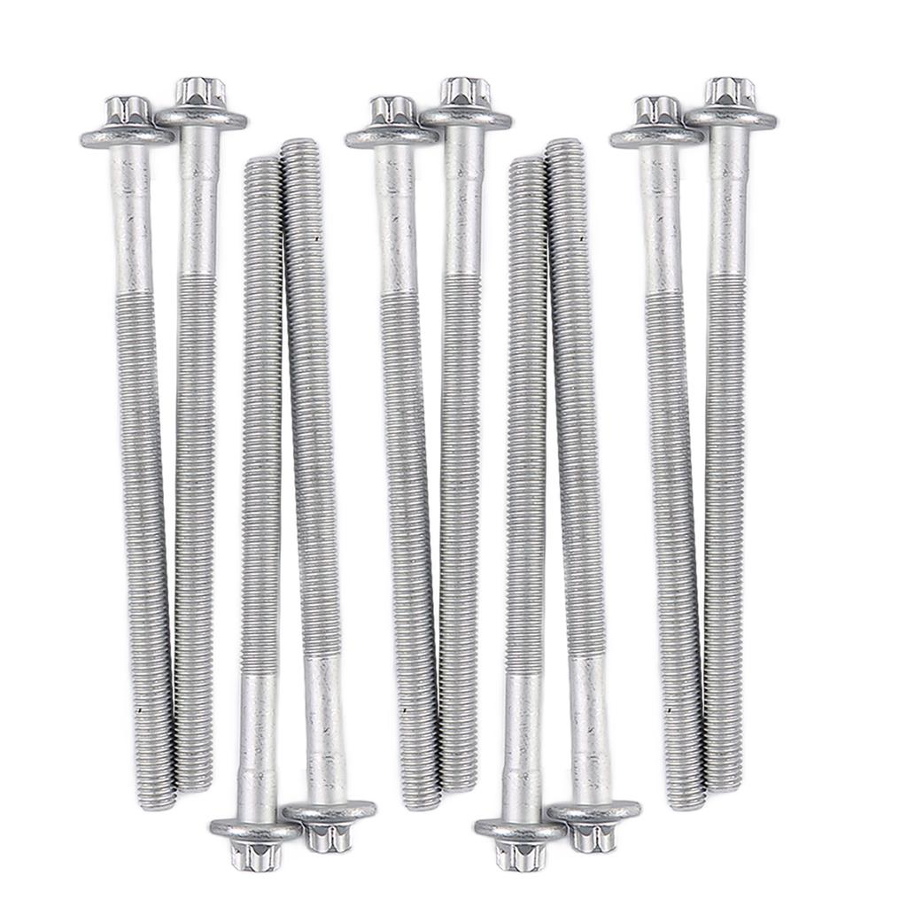 10 PCS Engine Cylinder Head Bolts Kit For Mercedes-Benz W203 C204 R172 L4 M271 1.8 165mm Length Cylinder Head Screws Engine Part