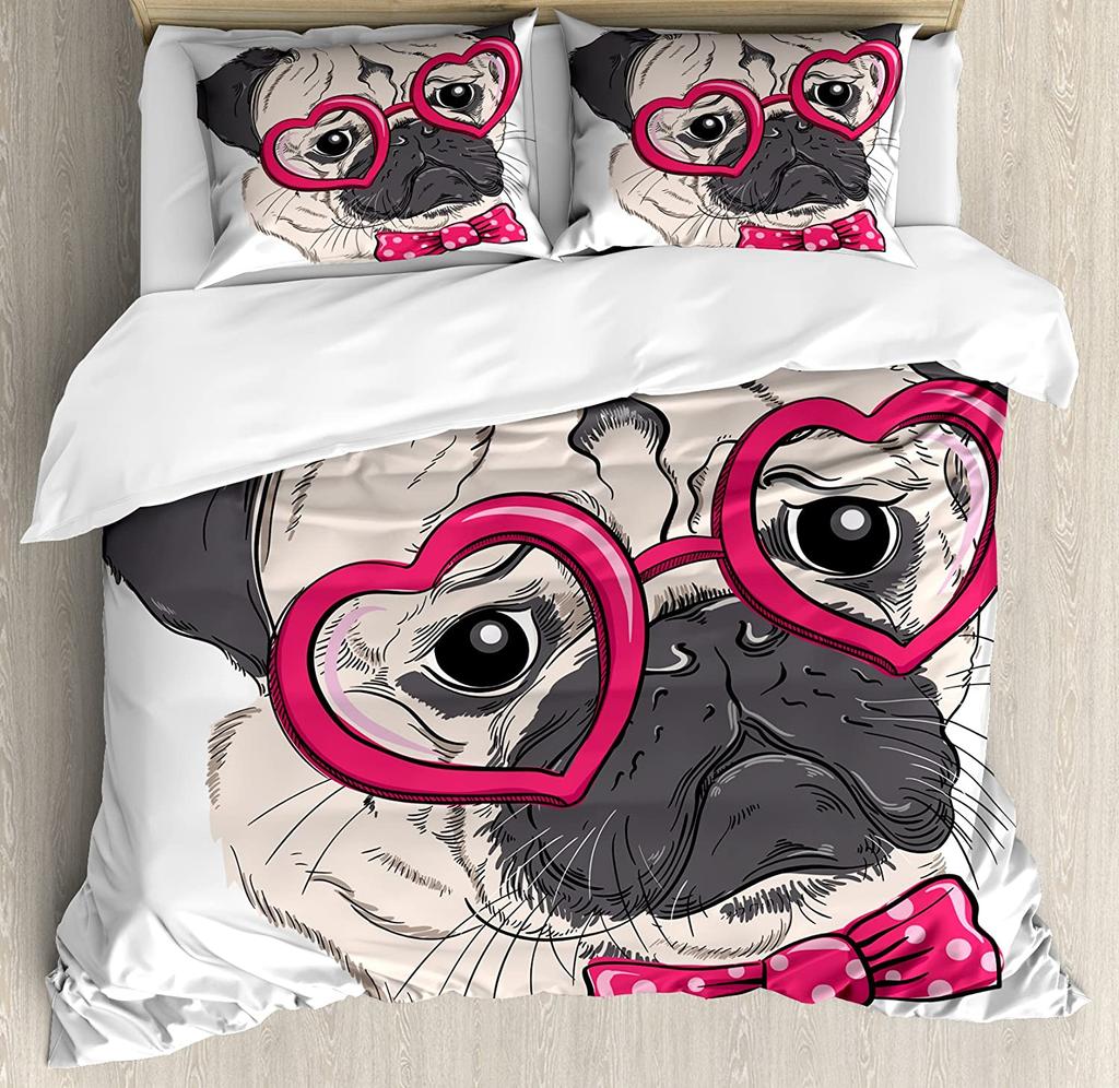 Комплект постельного белья Dog Lover с изображением милого маленького корги, прыгающего и бегущего, а также комплект из 3 пододеяльников, постельного белья, пододеяльника, наволочки, чехла для пододеяльника