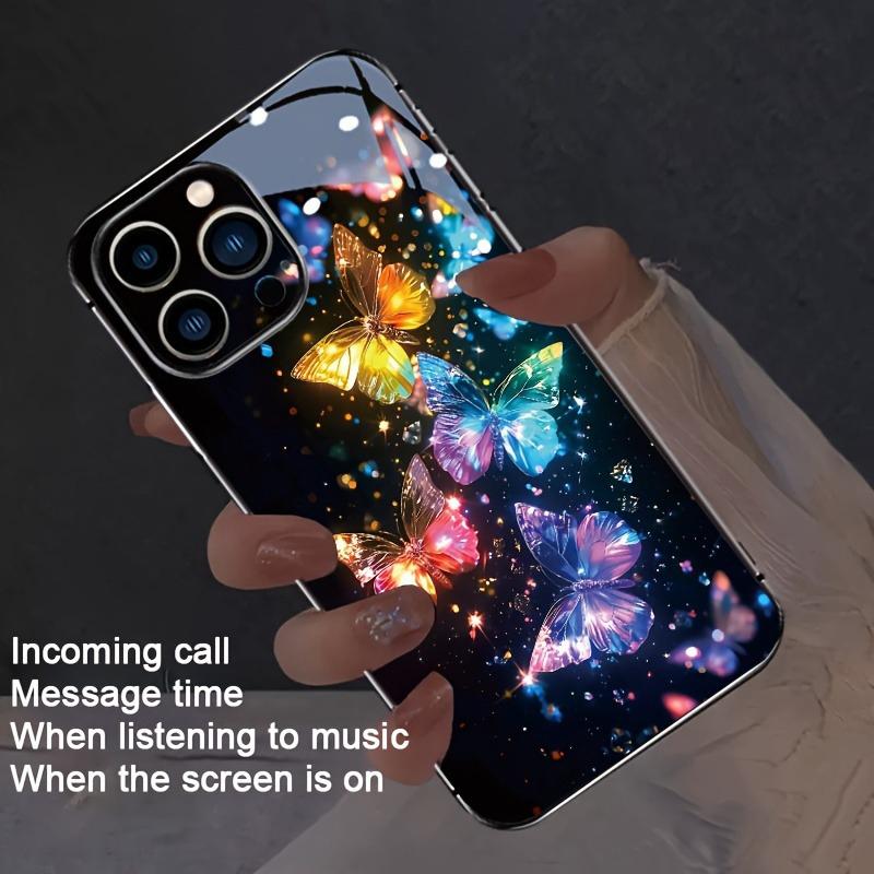 Роскошный цветной чехол для телефона с принтом бабочек для Samsung Galaxy S26 S25 S24 S23 Ultra Plus FE, закаленное стекло, черная жесткая крышка