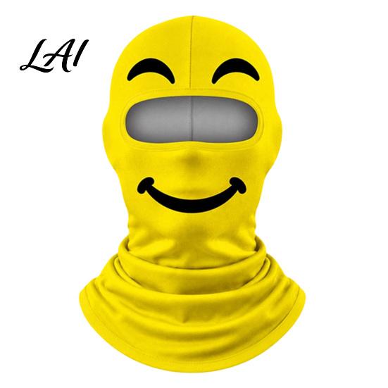 Digital Print Mask Funny Expression Balaclava Ski Mask Windproof Face with Dust Proof Cycling Neck Gaiter Winter Full Hood for Skiing Snowboarding