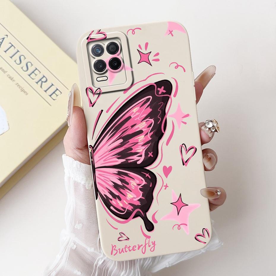 For Realme 8 5G Beautiful Butterfly Floral Printed Phone Case For Realme V13 5G Realme8 RMX3241 Soft Silicone Jelly Cases