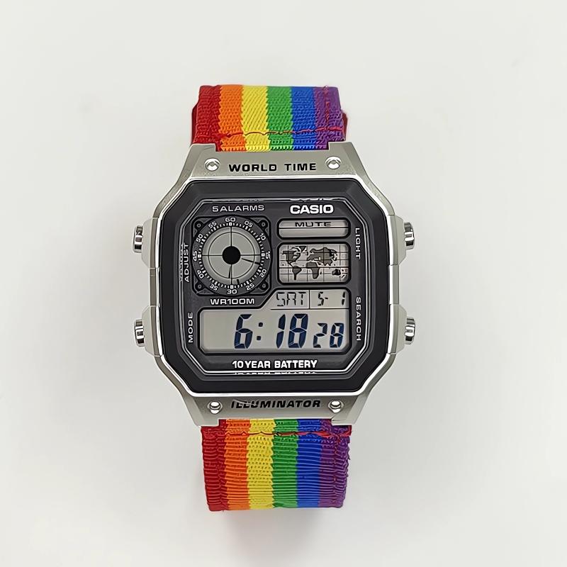 Casio Унисекс ПОДРОСТКОВЫЕ Черные Часы AE-1200WH-1A(Watch3--)