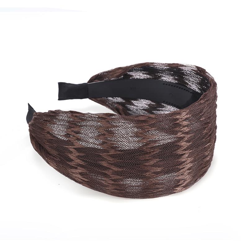 Wave Wide-Edge Non-Slip Hairband with Teeth and Breathable Lace for Middle-Aged and Elderly Women