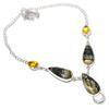 Bumblebee Jasper, Citrine Handmade 925 Sterling Silver Jewelry Necklace 18" s0T05