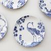 Десертные тарелки с китайскими расписными животными, винтажная сине-белая подглазурная керамическая тарелка, посуда для послеобеденного чая