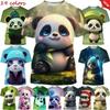 Summer Cute Panda 3D Printed Casual Short Sleeve T-Shirts Women’s
