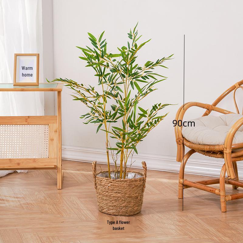 Bionic Bamboo Decor: New Chinese Style Faux Bamboo Plant for Living and Tea Rooms